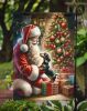 Dachshund and Santa Claus Garden Flag Mailbox Flag Decorative Yard Flag Banner Outside Patio Artwork Yard Flower Beds, Garden Size, Multicolor