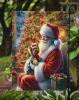 Yorkshire Terrier Yorkie and Santa Claus Garden Flag Mailbox Flag Decorative Yard Flag Banner Outside Patio Artwork Yard Flower Beds, Garden Size