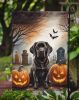 Chocolate Labrador Retriever Spooky Halloween Garden Flag Mailbox Flag Decorative Yard Flag Banner Outside Patio Artwork Yard Flower Beds, Garden Size