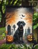 Black Labrador Retriever Spooky Halloween Garden Flag Mailbox Flag Decorative Yard Flag Banner Outside Patio Artwork Yard Flower Beds, Garden Size