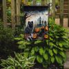 Keeshond Spooky Halloween Garden Flag Mailbox Flag Decorative Yard Flag Banner Outside Patio Artwork Yard Flower Beds, Garden Size, Multicolor